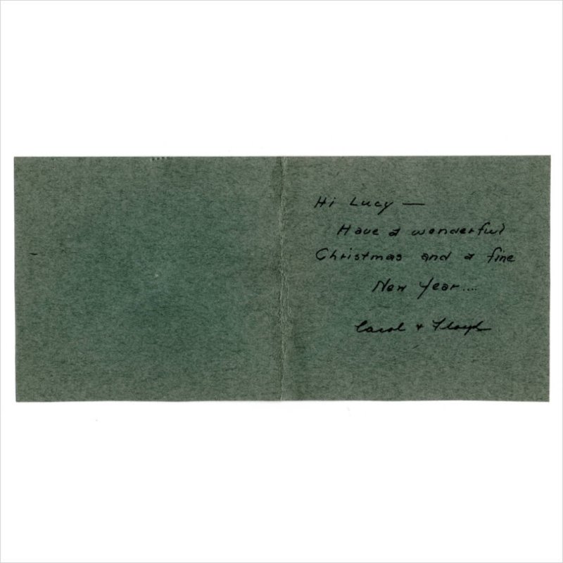 アンティーククリスマスカード紙もの｜トランペットを吹くスノーマン雪だるま1940年代ヴィンテージカード