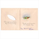 アンティーククリスマスカード紙もの｜ジングルベルを飾る天使達1940年代ヴィンテージカード