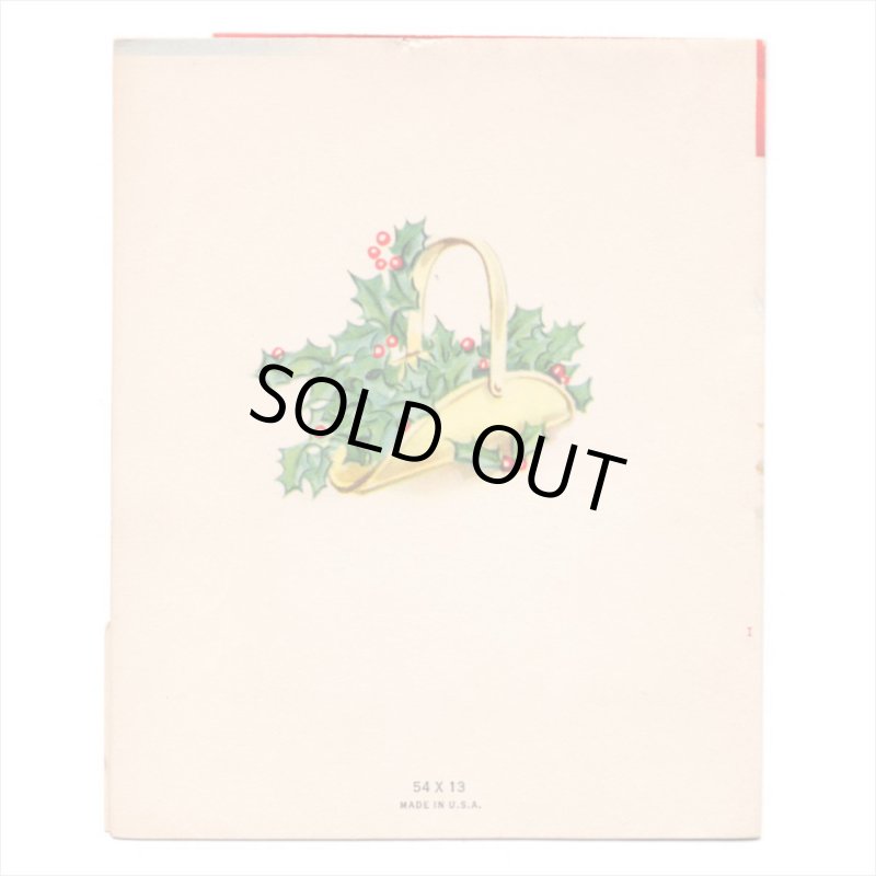 アンティーククリスマスカード紙もの｜暖炉の前でクリスマスの夢を見る子供と犬1940年代