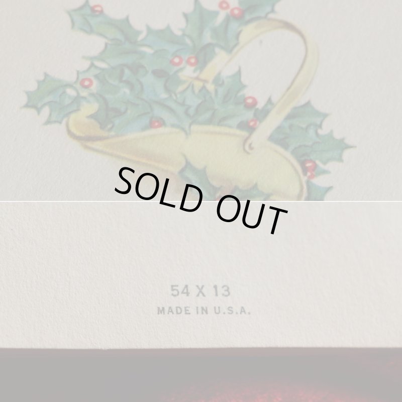 アンティーククリスマスカード紙もの｜暖炉の前でクリスマスの夢を見る子供と犬1940年代