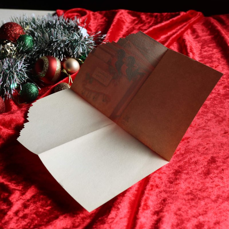 アンティーククリスマスカード紙もの|2羽の青い小鳥とグリーティングカード1940年代