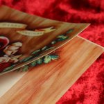 アンティーククリスマスカード紙もの｜クリスマスソングを歌う男の子と女の子1940年代