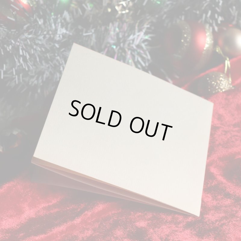 アンティーククリスマスカード紙もの｜クロスワードをするテディベア1950年代