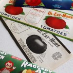 アンティーク紙ものエフェメラ｜USAヴィンテージトマト缶ラベル印刷UL EAT MORE TOMATOES