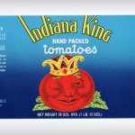 アンティーク紙ものエフェメラ｜USAヴィンテージトマト缶ラベル印刷 Indiana King TOMATOES