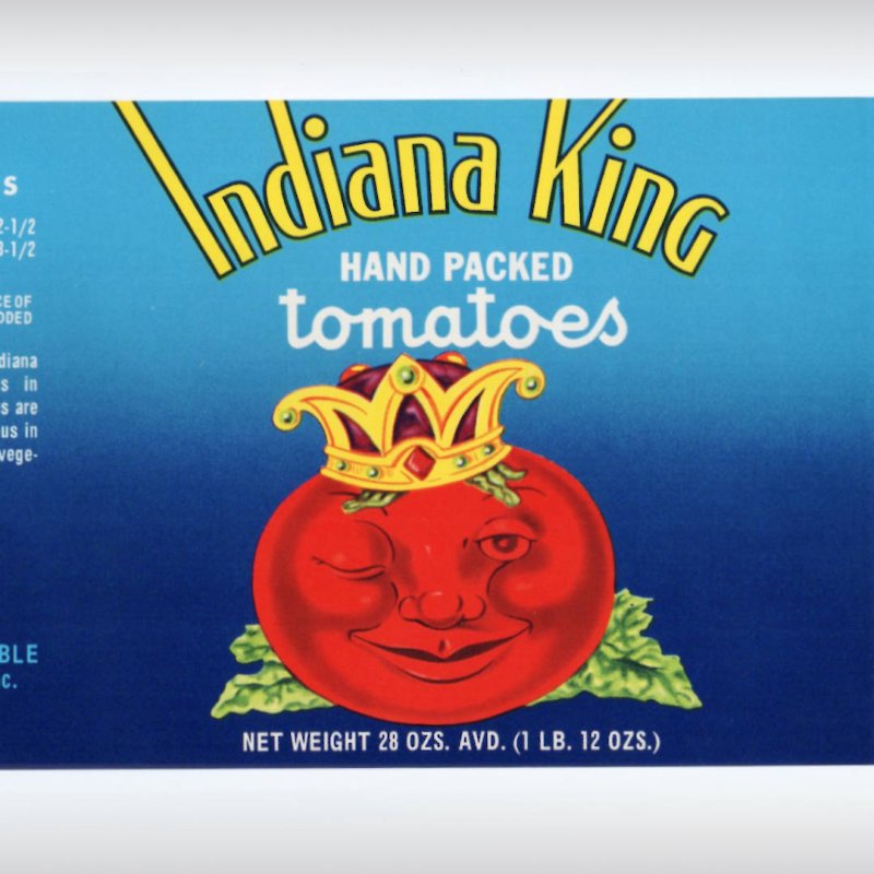 アンティーク紙ものエフェメラ｜USAヴィンテージトマト缶ラベル印刷 Indiana King TOMATOES