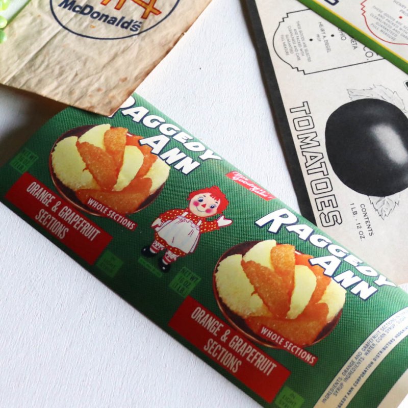 アンティークレプリカ紙ものエフェメラ｜トマト缶ラベル印刷 RAGGEDY ANN カントリー