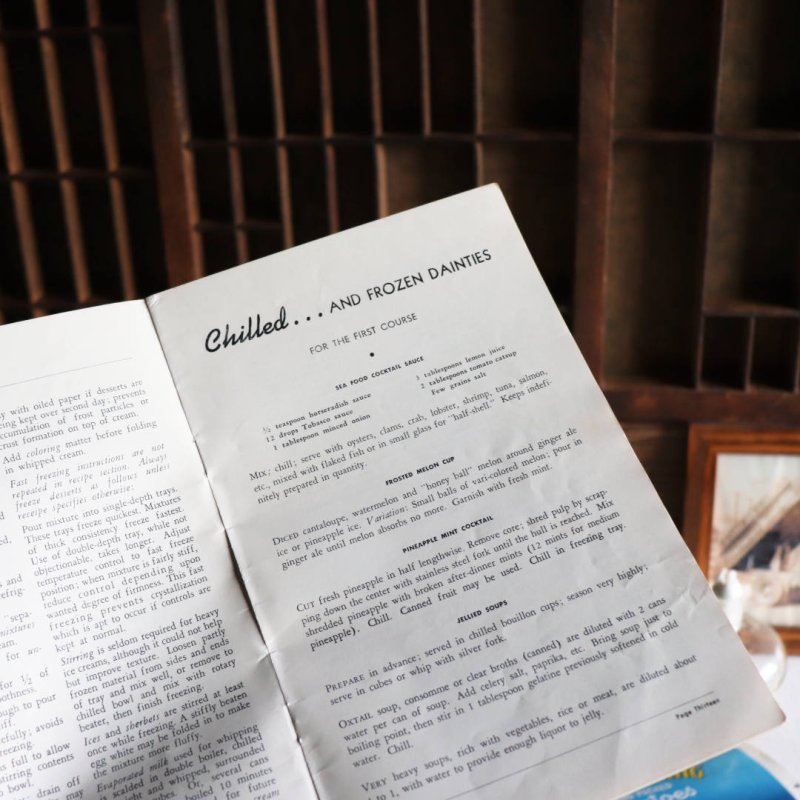 1940年代USAヴィンテージCORONADO社製冷蔵庫の取扱説明書&レシピブック|アンティーク紙もの冊子