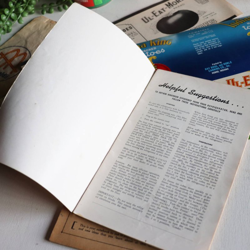 1940年代USAヴィンテージCORONADO社製冷蔵庫の取扱説明書&レシピブック|アンティーク紙もの冊子