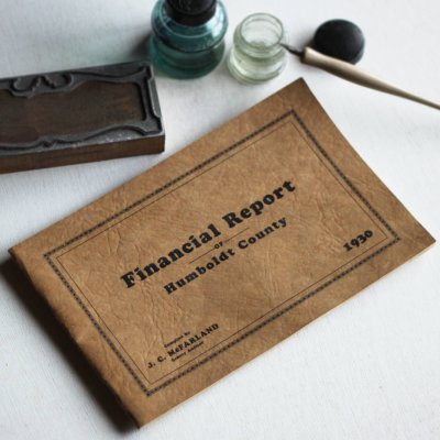 画像1: USAヴィンテージ紙もの財務報告書ブックレット1930年｜financial report humboldt county