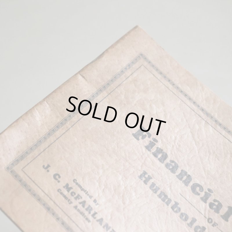 USAヴィンテージ紙もの財務報告書ブックレット｜financial report humboldt county