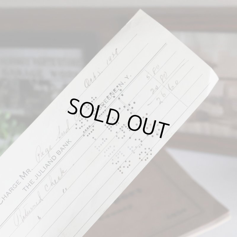 1920年代USAアンティーク紙ものCHARGE小切手｜THE JULIAND BANK N.Y.