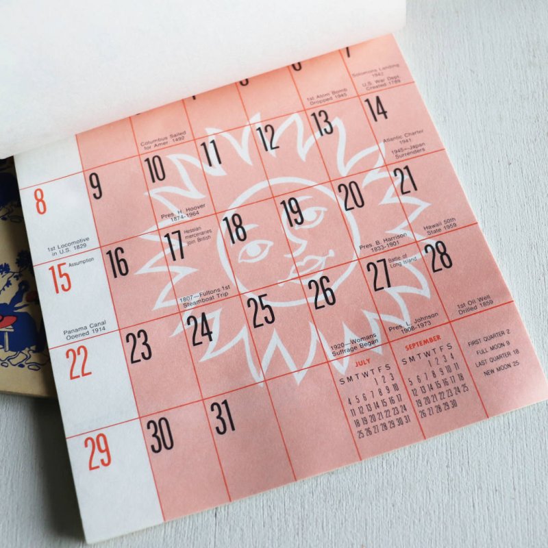 1970年代USAヴィンテージアドバタイジングカレンダーFIRST FEDERAL SAVINGS銀行|200年創立記念