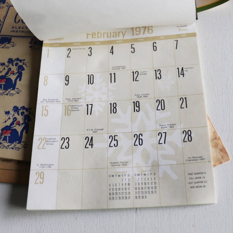 1970年代USAヴィンテージアドバタイジングカレンダーFIRST FEDERAL SAVINGS銀行|200年創立記念