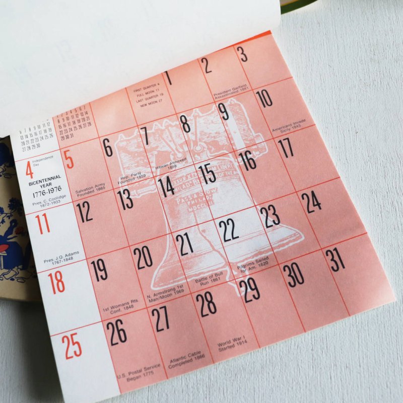 1970年代USAヴィンテージアドバタイジングカレンダーFIRST FEDERAL SAVINGS銀行|200年創立記念