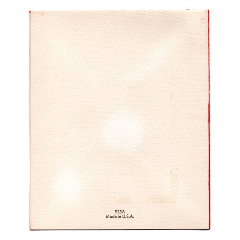 USAヴィンテージ1960年代紙ものクリスマスカード｜リースのドアと銀の箔押しアンティークグリーティング