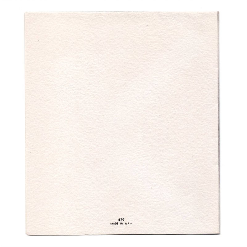 USAヴィンテージ1940年代紙ものクリスマスカード｜花瓶のポインセチア2色刷アンティークグリーティング