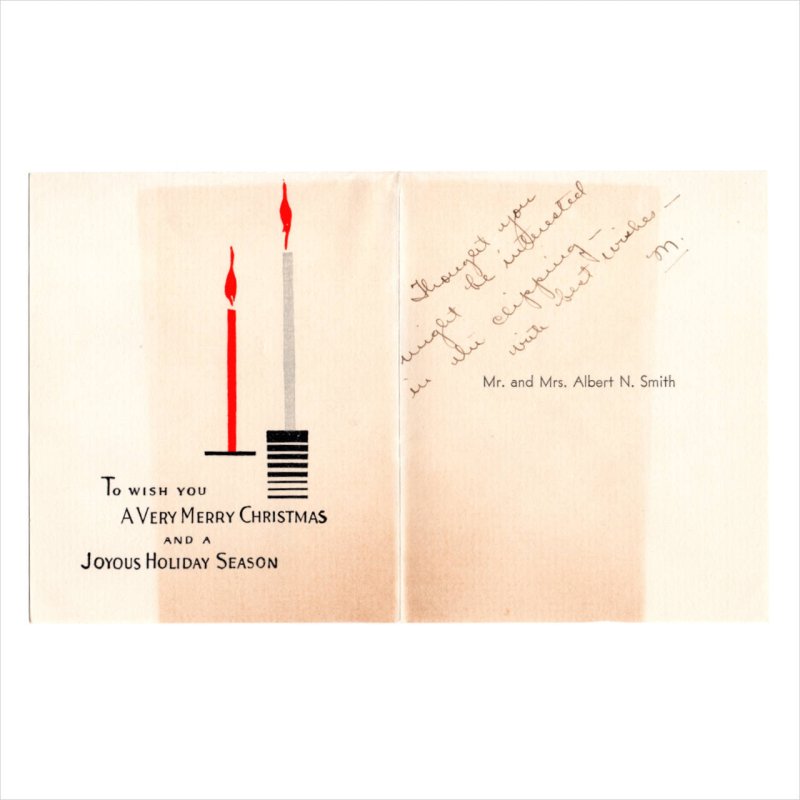 USAヴィンテージ1960年代紙ものクリスマスカード｜2本のキャンドルgreetingsアンティークグリーティング