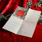 USAヴィンテージ1950年代紙ものクリスマスカード｜柊（ひいらぎ）とキャンドルアンティークグリーティング