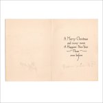USAヴィンテージ1950年代紙ものクリスマスカード｜ブルーバード（るりつぐみ）と冬景色アンティークグリーティング