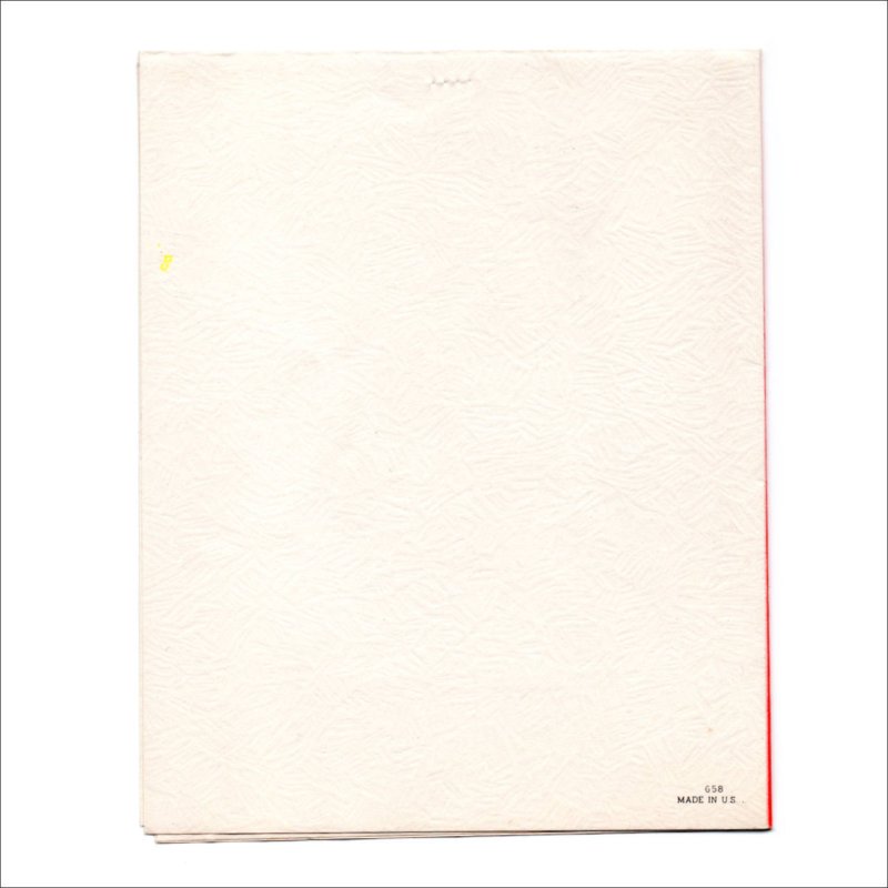 USAヴィンテージ1950年代紙ものクリスマスカード|ポインセチアとクリスマスリースの玄関ドア・アンティークグリーティング