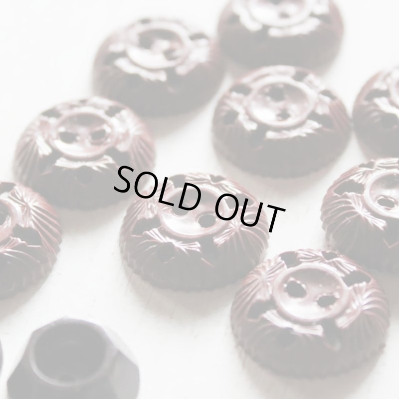 画像4: USAヴィンテージソーイングボタン茶色｜プラスティック・ベークライト・ブラウン24個 (4)