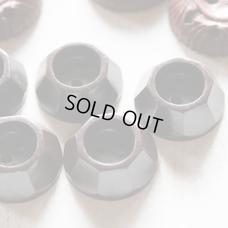 画像5: USAヴィンテージソーイングボタン茶色｜プラスティック・ベークライト・ブラウン24個 (5)