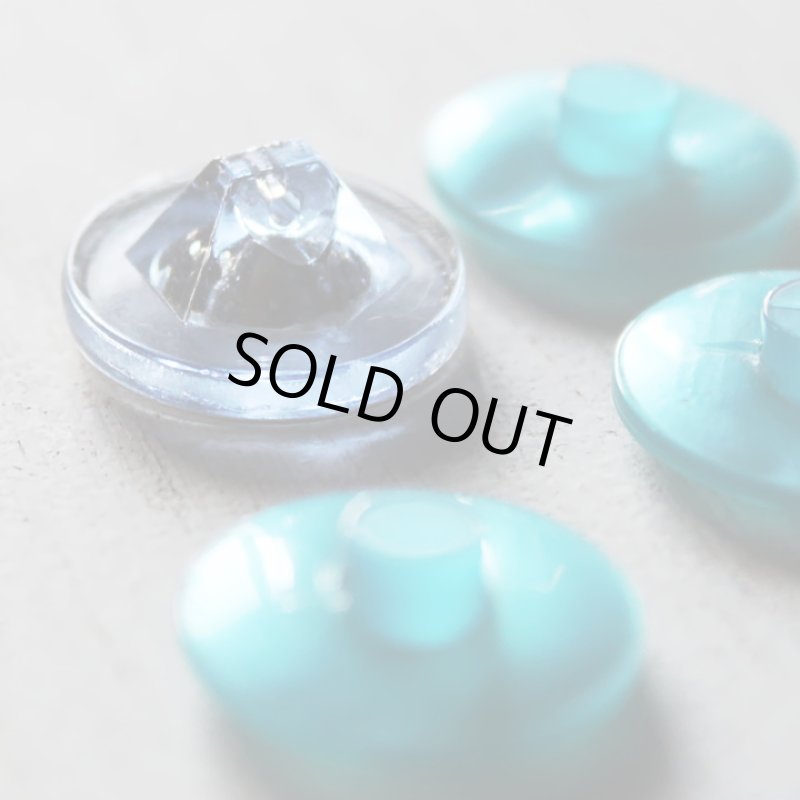 画像6: USAヴィンテージソーイングボタン水色｜プラスティック・ベークライト・ライトブルー28個 (6)