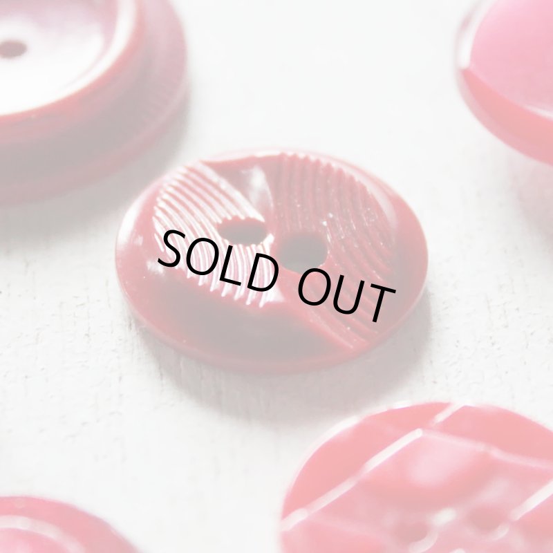 画像4: USAヴィンテージソーイングボタン・赤｜プラスティック・ベークライト・レッド35個 (4)