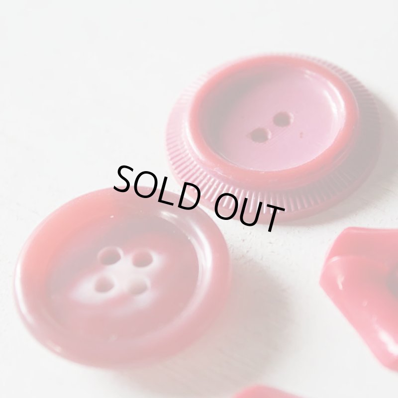 画像11: USAヴィンテージソーイングボタン・赤｜プラスティック・ベークライト・レッド35個 (11)