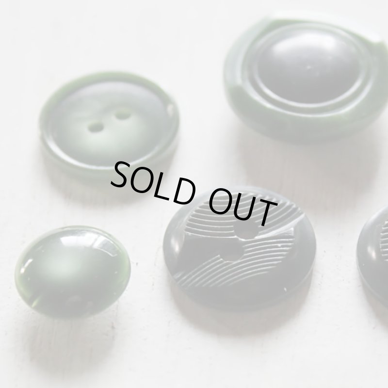 画像5: USAヴィンテージソーイングボタングリーン｜プラスティック・ベークライト・緑42個 (5)