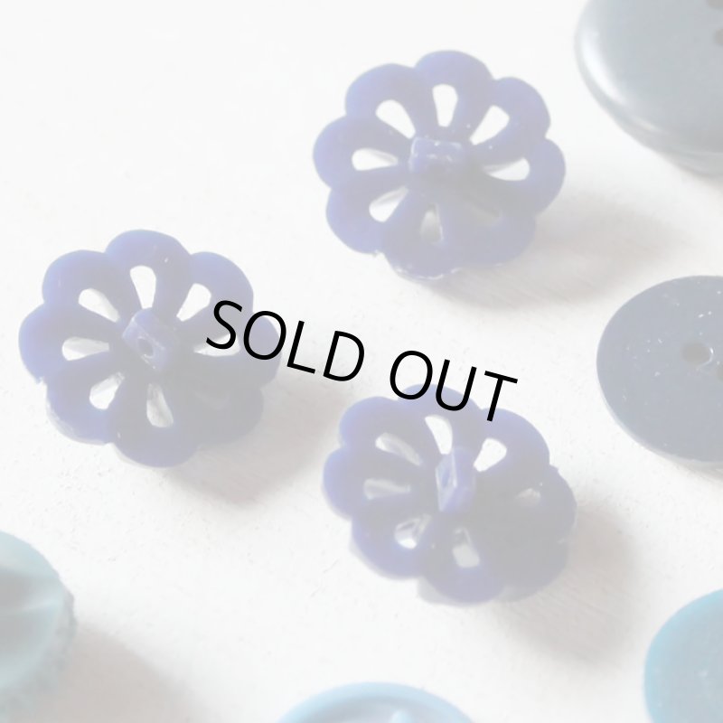 画像5: USAヴィンテージソーイングボタンブルー｜プラスティック・ベークライト・青紺29個 (5)