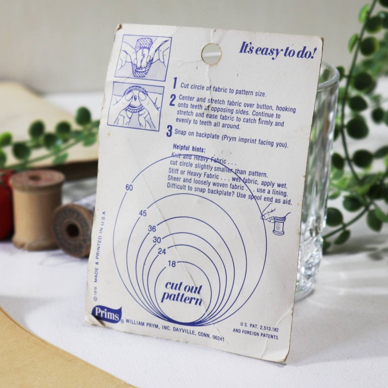 USAヴィンテージくるみボタンキット｜未使用デッドストック裁縫用品・手芸小物Prims