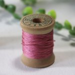 【2個セット】USAヴィンテージ木製スプール糸巻きBelding Corticelli Wood Spool・赤ピンク｜コットン糸・アンティークソーイング裁縫雑貨