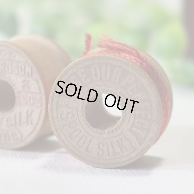 【2個セット】USAヴィンテージ木製スプール糸巻きRICHARDSON Wood Spool薄型｜アンティークソーイング裁縫雑貨