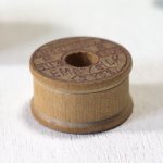 【2個セット】USAヴィンテージ木製スプール糸巻きRICHARDSON Wood Spool薄型｜アンティークソーイング裁縫雑貨