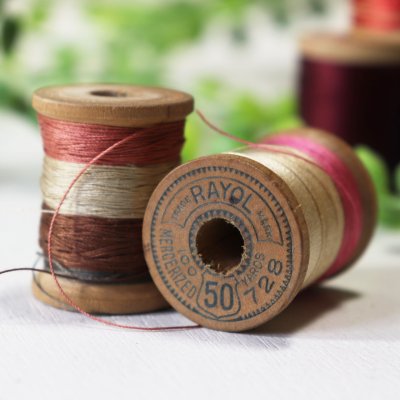 画像2: 【2個セット】USAヴィンテージ木製スプール糸巻きGARDINER HALL Jr.& Co, Wood Spool｜アンティークソーイング裁縫雑貨