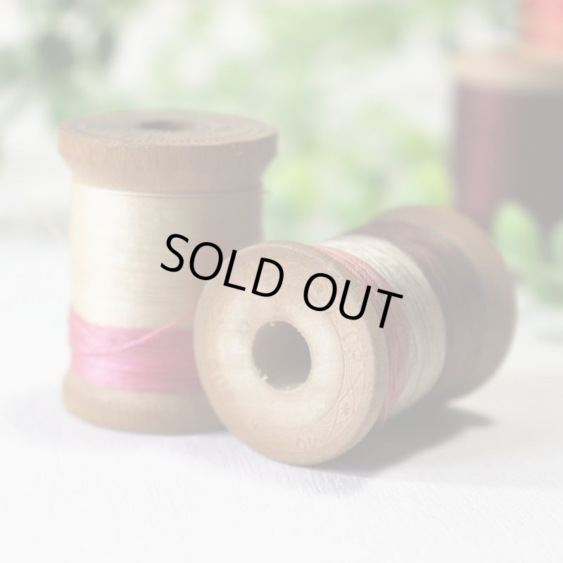【2個セット】USAヴィンテージ木製スプール糸巻きGARDINER HALL Jr.& Co, Wood Spool｜アンティークソーイング裁縫雑貨