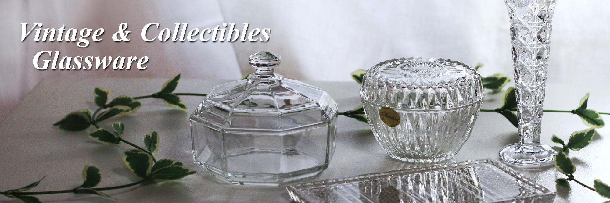USA・フランスヴィンテージのガラスウェア小物入れキャンディポットなど