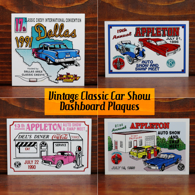 USAクラシックカー・オートショーのコレクティブルなカーダッシュプラーク4枚をアップ！