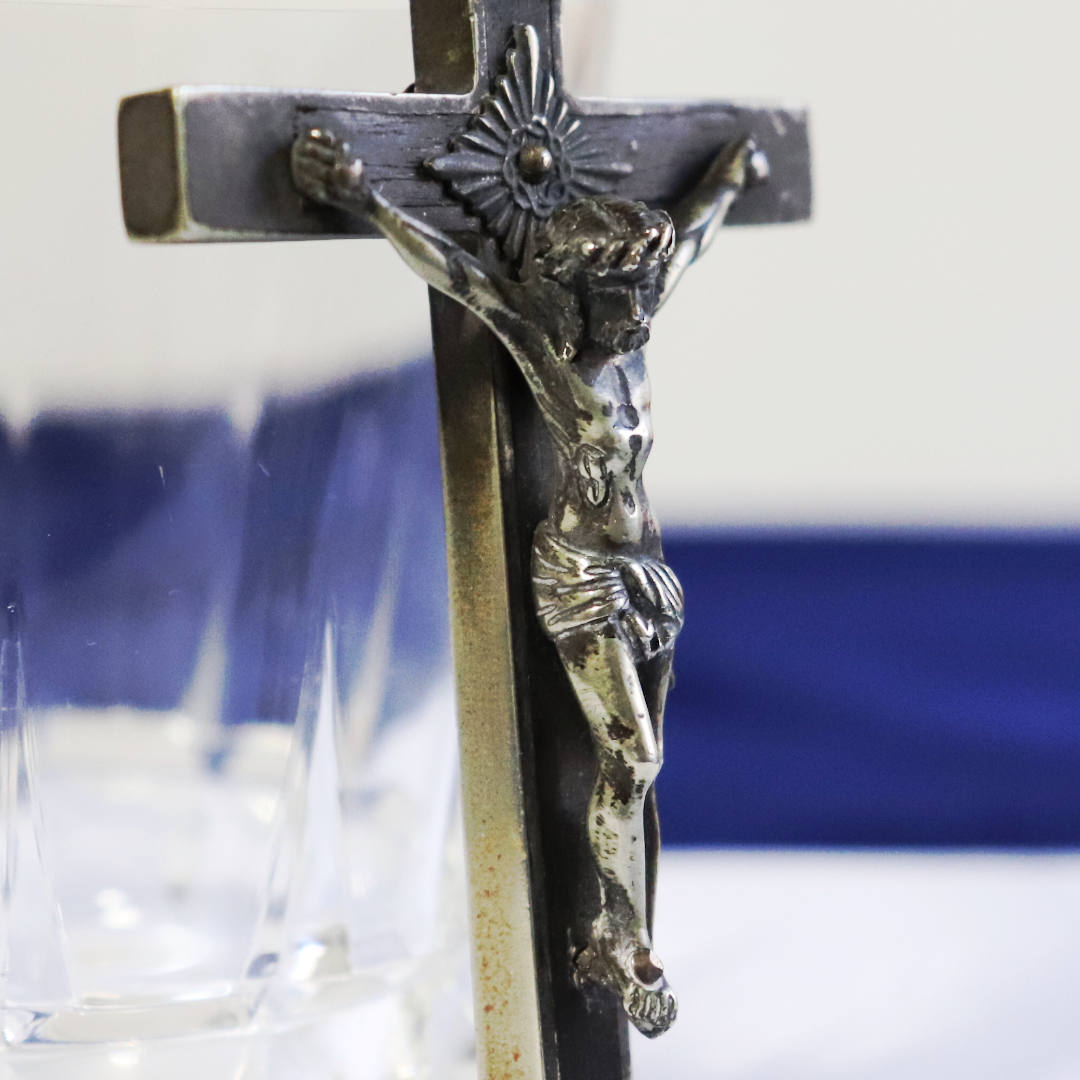 フランスヴィンテージイエスキリストの磔刑十字架クロス アンティーク聖品ゴルゴダの丘