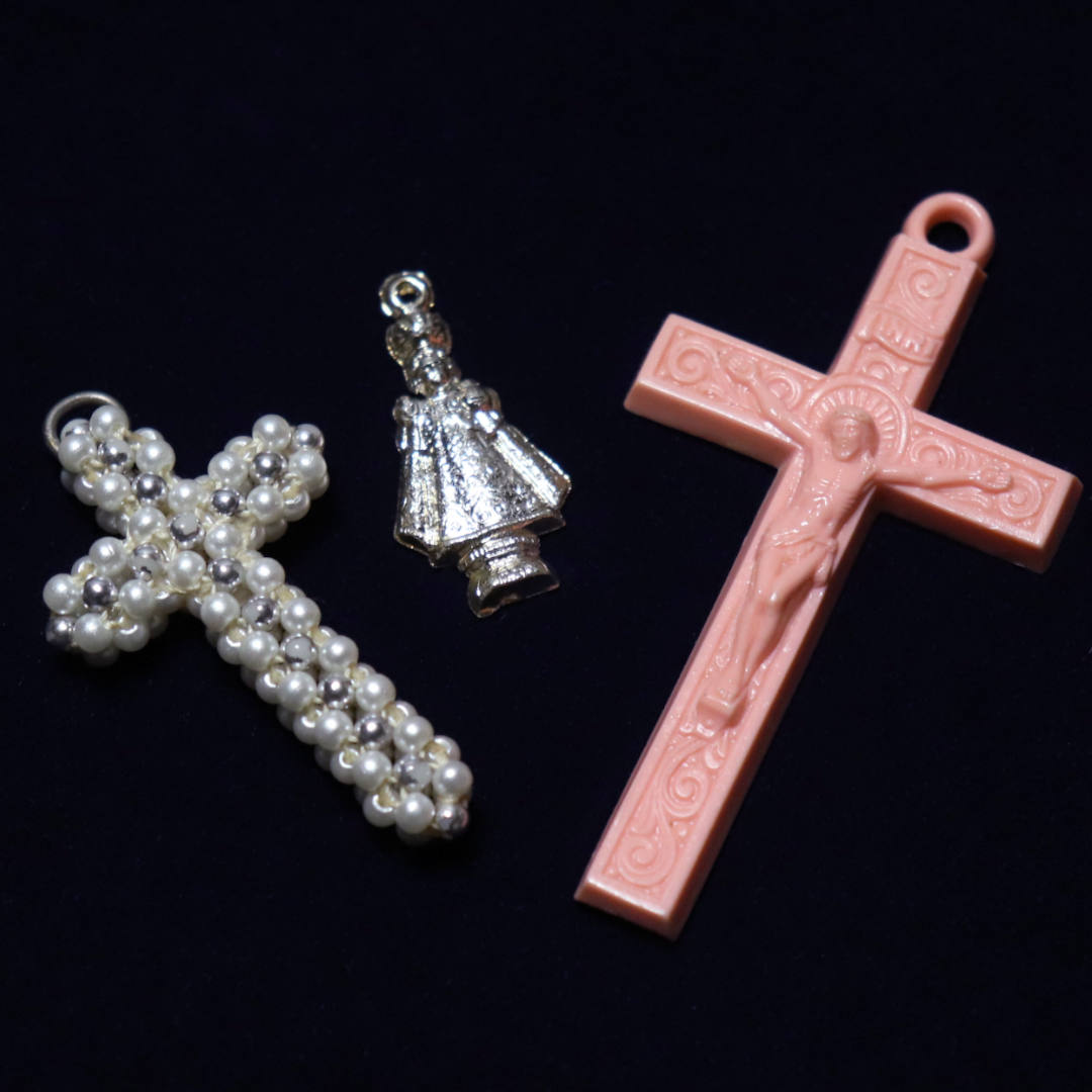 ヴィンテージクリスチャンカトリック小物雑貨3点セット子供用｜十字架
